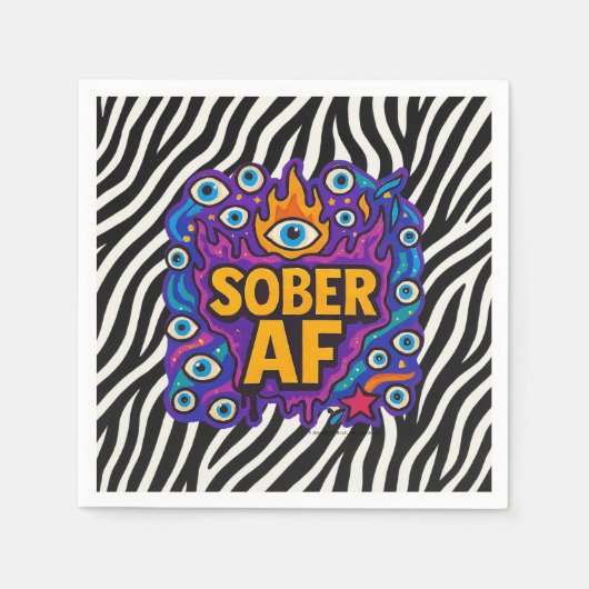 Sober AF - Zebra Pattern -  Servet (Voorkant)