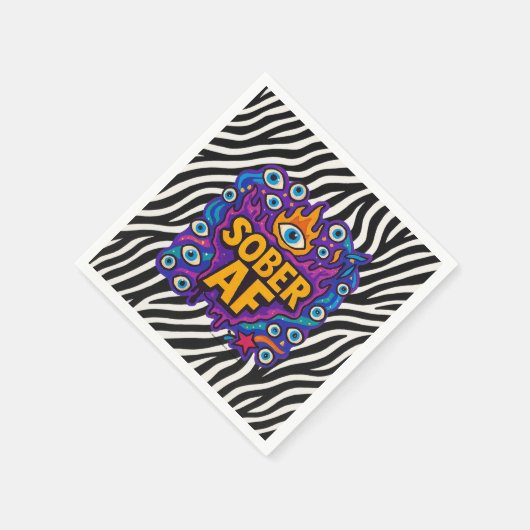 Sober AF - Zebra Pattern -  Servet (Hoek)