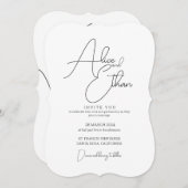 Sober and Elegant Wedding invitation Kaart (Voorkant / Achterkant)
