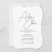 Sober and Elegant Wedding invitation Kaart (Voorkant)