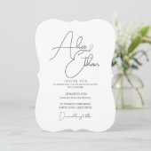 Sober and Elegant Wedding invitation Kaart (Staand voorkant)
