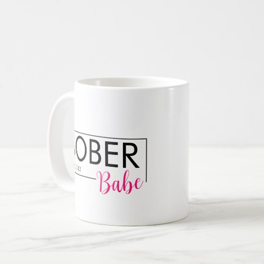 Sober Babe Est. Aangepaste datum Koffiemok (Voorkant links)