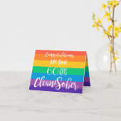 Sober Birthday Sobriety Year regenbow LGBT Kaart (Gele Bloem)
