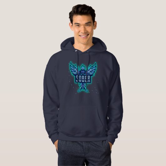 Sober Blue Hoodie (Voorkant volledig)