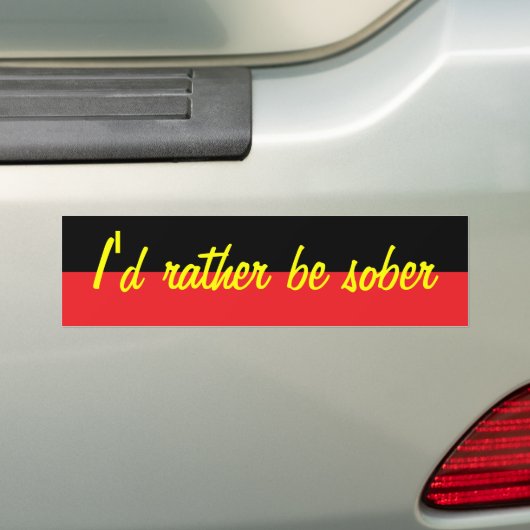 sober bumpersticker (Op auto)