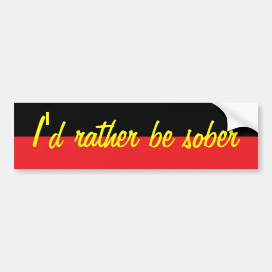 sober bumpersticker (Voorkant)