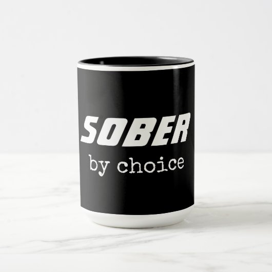 Sober by Choice, obriety Typografie Motivatie Mok (Midden)