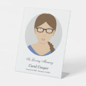 Sober cirkel foto begrafenis voetstuk teken reclamebord met voetstuk (Voorkant)