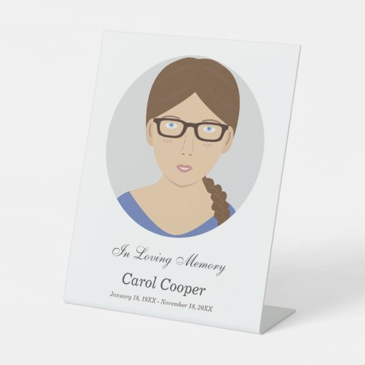 Sober cirkel foto begrafenis voetstuk teken reclamebord met voetstuk (Voorkant)