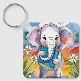 Sober Elephant w / Big Book A Prayer CUSTOM Sleutelhanger