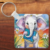 Sober Elephant w / Big Book A Prayer CUSTOM Sleutelhanger (Voorkant)