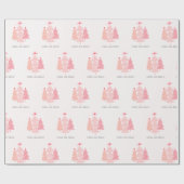 Sober en helder roze kerstboom cadeaupapier (Vlak)