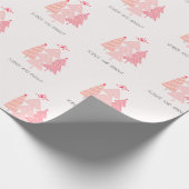 Sober en helder roze kerstboom cadeaupapier (Hoek)