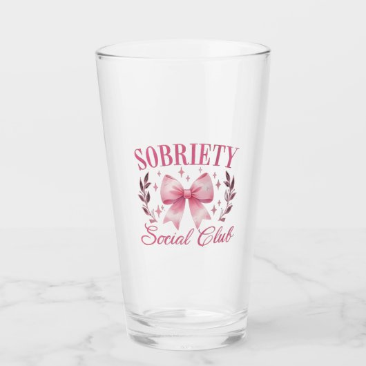 Sober en schoon leven in herstel Bow Coquette Glas (Voorkant)