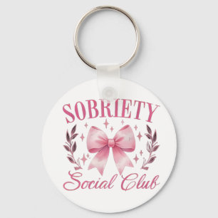 Sober en schoon leven in herstel Bow Coquette Sleutelhanger