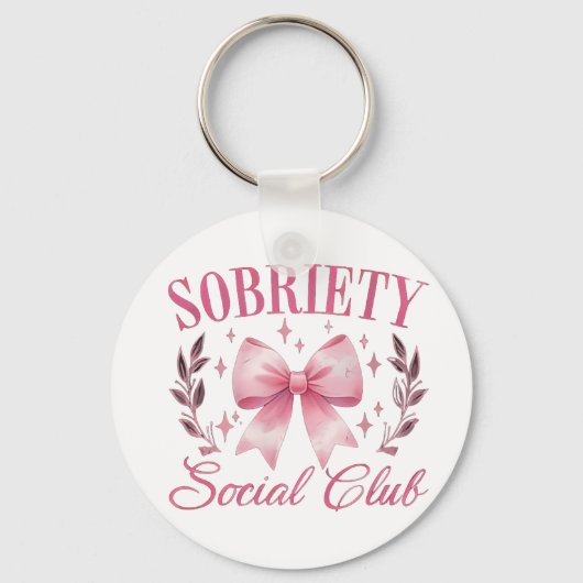 Sober en schoon leven in herstel Bow Coquette Sleutelhanger (Voorkant)