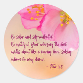 Sober en zelfgecontroleerd Christelijk hout zijn Ronde Sticker