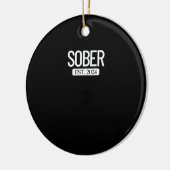 Sober Est. 2024 Een sobere alcoholverslaving Keramisch Ornament (Links)