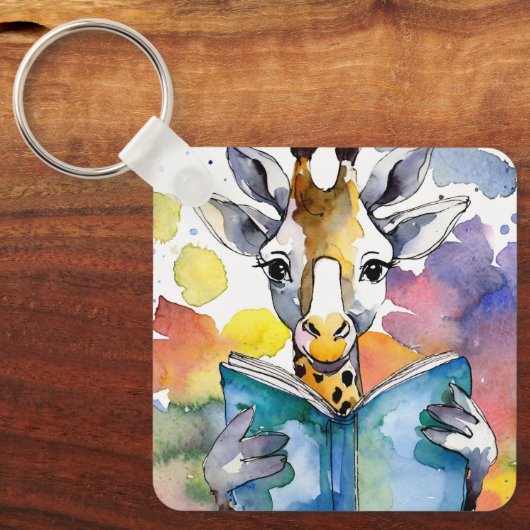Sober Giraffe w / Big Book AA Prayer CUSTOM Sleutelhanger (Voorkant)
