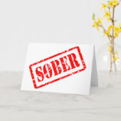 Sober Grunge Stamp Sobriety Recovery Kaart (Gele Bloem)