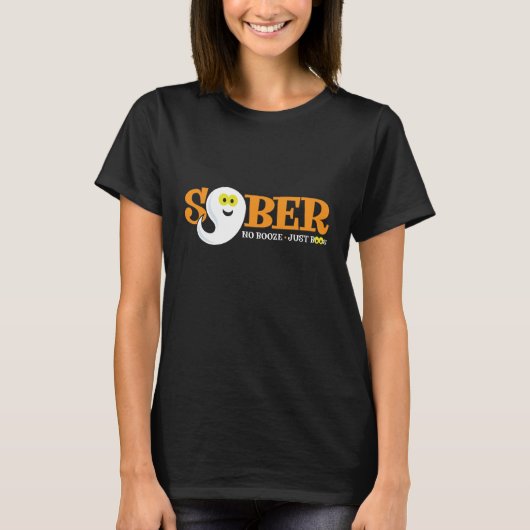Sober Halloween met Leuke Ghost T-shirt (Voorkant)