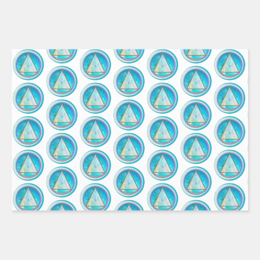 Sober herstel cirkel driehoek kristallijn inpakpapier vel (Voorkant 2)