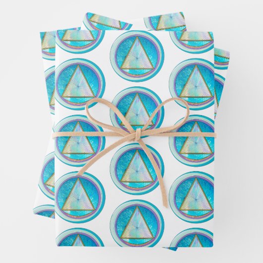 Sober herstel cirkel driehoek kristallijn inpakpapier vel (In situ)