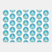 Sober herstel cirkel driehoek kristallijn inpakpapier vel (Voorkant 3)