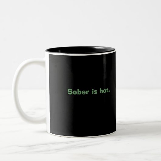 Sober is heet. tweekleurige koffiemok (Links)