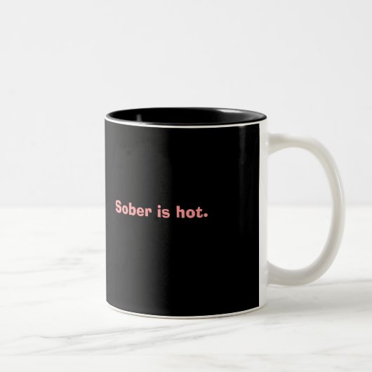 Sober is heet. tweekleurige koffiemok (Rechts)