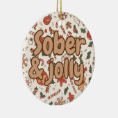 Sober kerstfeest keramisch ornament (Rechts)