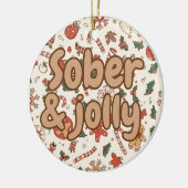 Sober kerstfeest keramisch ornament (Links)