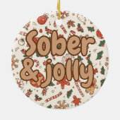 Sober kerstfeest keramisch ornament (Achterkant)