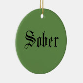 Sober kerstversiering, groen keramisch ornament (Rechts)