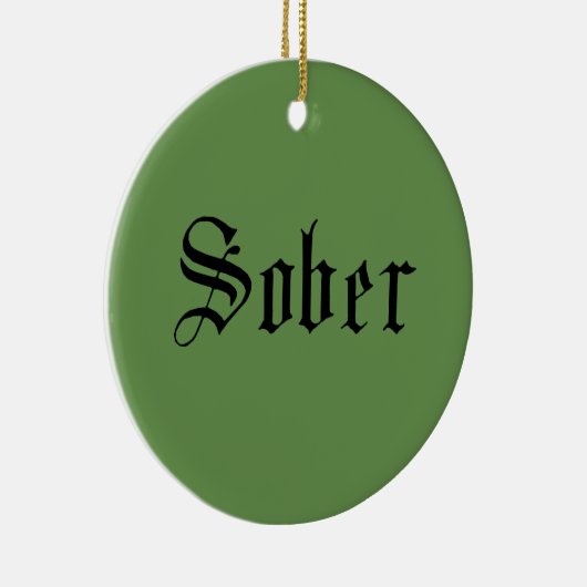 Sober kerstversiering, groen keramisch ornament (Rechts)