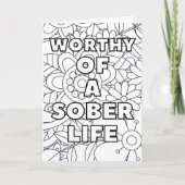 Sober Kleurplaat Kaart met Quote (Voorkant)