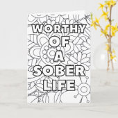 Sober Kleurplaat Kaart met Quote (Gele Bloem)