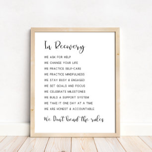Sober ondersteuning, verslaving herstel poster