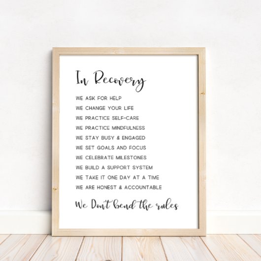 Sober ondersteuning, verslaving herstel poster