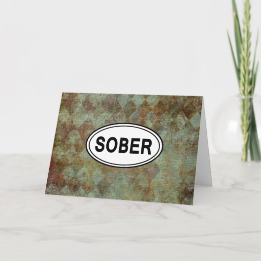 SOBER OVAL Sobriety Recovery AA-Kaart Kaart (Voorkant)