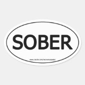 Sober ovale Sticker (Voorkant)