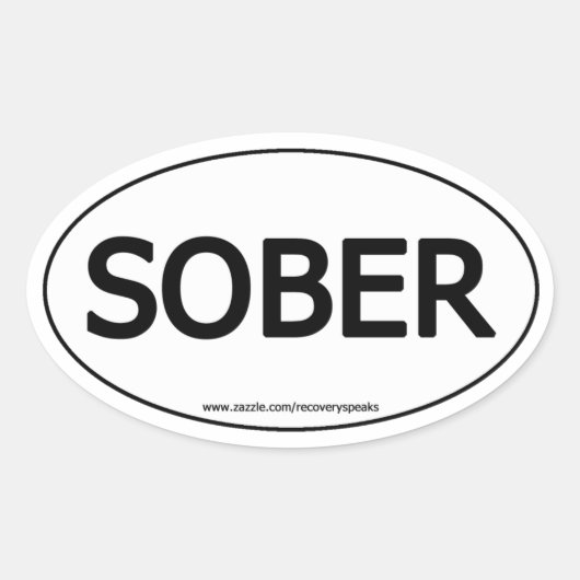 Sober ovale Sticker (Voorkant)