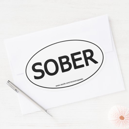 Sober ovale Sticker (Envelop)