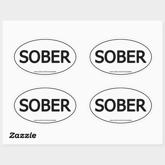Sober ovale Sticker (Vel)