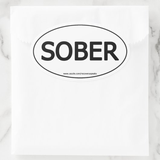 Sober ovale Sticker (Tas)