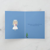  Sober Princess & Tree Blue Christmas Kaart (Binnen)