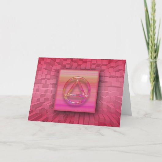 Sober Recovery Circle en 12-stappenkaart met drieh Kaart (Voorkant)