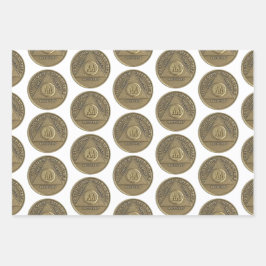 Sober Recovery Jubileum AA op munt Inpakpapier Vel