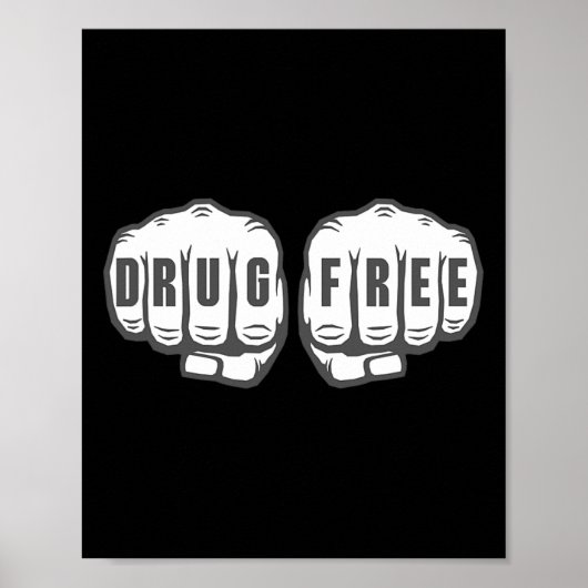 Sober Recovery Sobriety Gift Drug Free Poster (Voorkant)