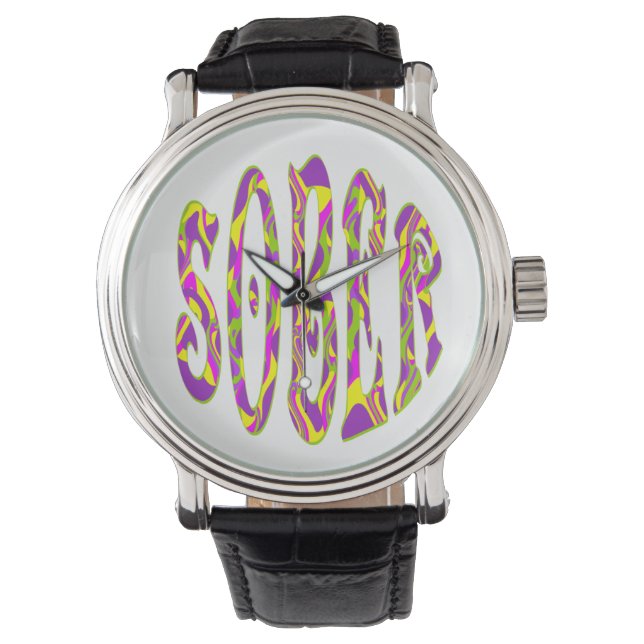 SOBER Retro 60 Art Psychedelic Horloge (Voorkant)